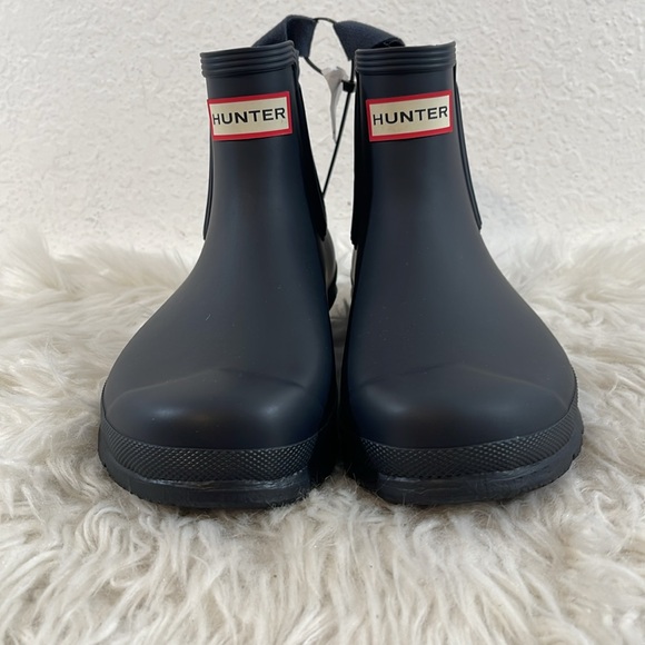 HUNTER Women's Original Chelsea Rain Boots Waterproof Size 7 Dark Blue New - Picture 2 of 12